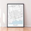 Whitby Map Print Poster Minimalist Home Decor Whitby Canada Map Poster Wall Art Decor