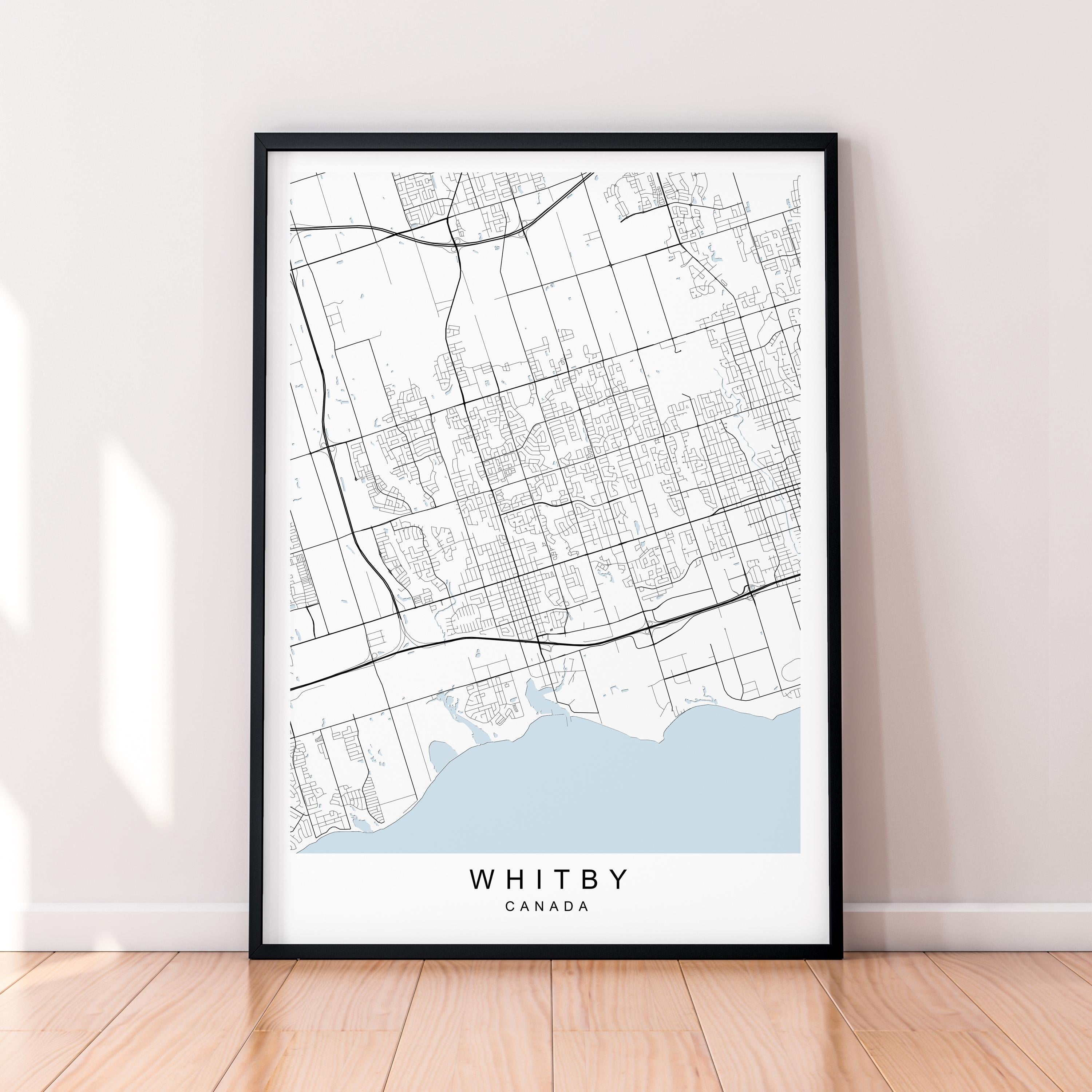 Whitby Map Print Poster Minimalist Home Decor Whitby Canada Map Poster Wall Art Decor