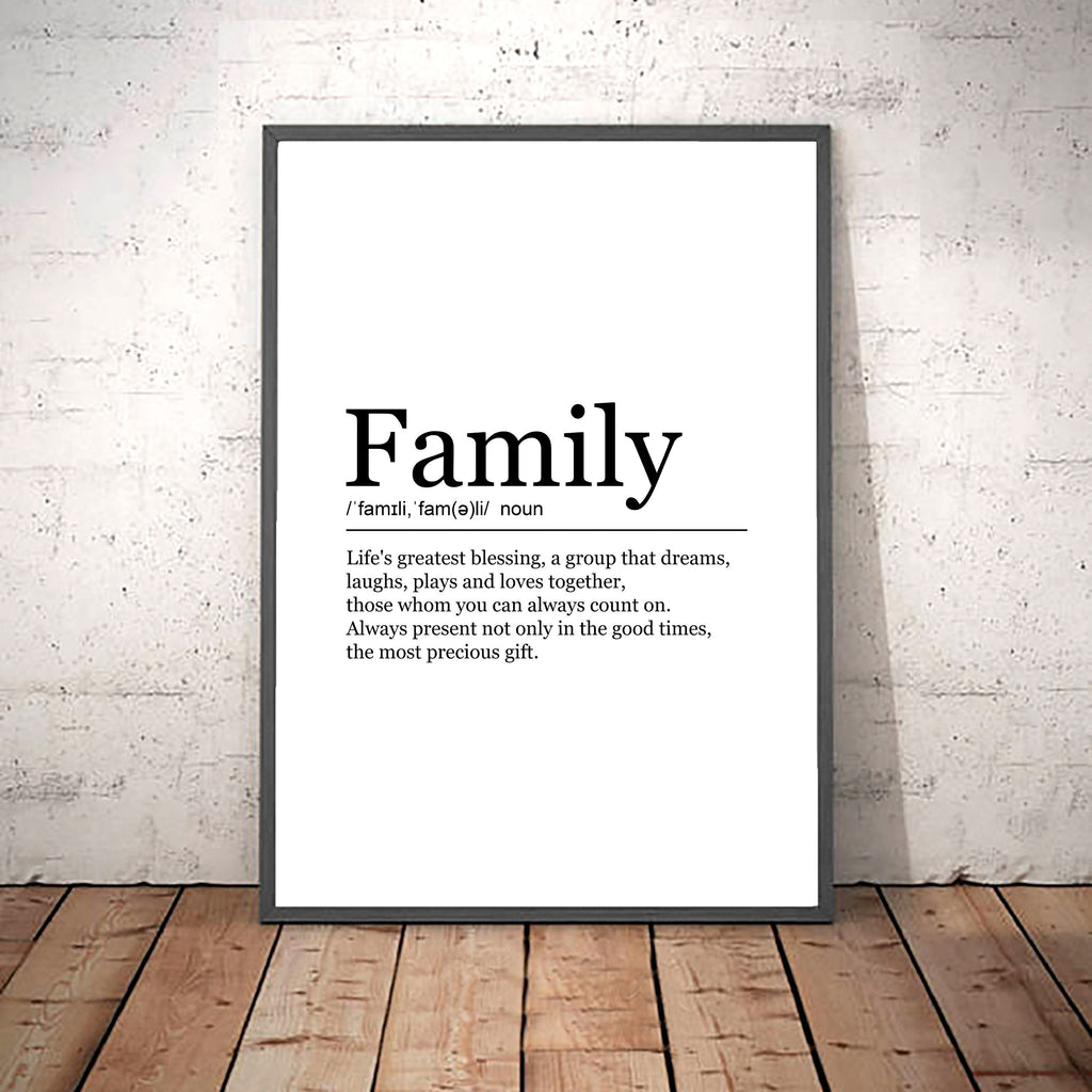 Family Print Definition Poster Wall Art Minimalist Print