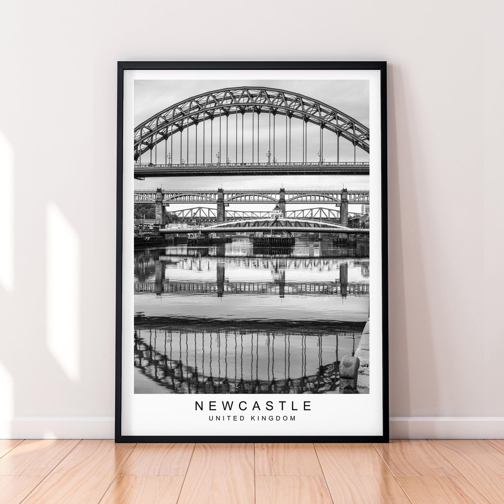 Newcastle Black and White Print Newcastle upon Tyne UK Poster Wall Art Gift Unframed Print