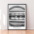 Newcastle Black and White Print Newcastle upon Tyne UK Poster Wall Art Gift Unframed Print