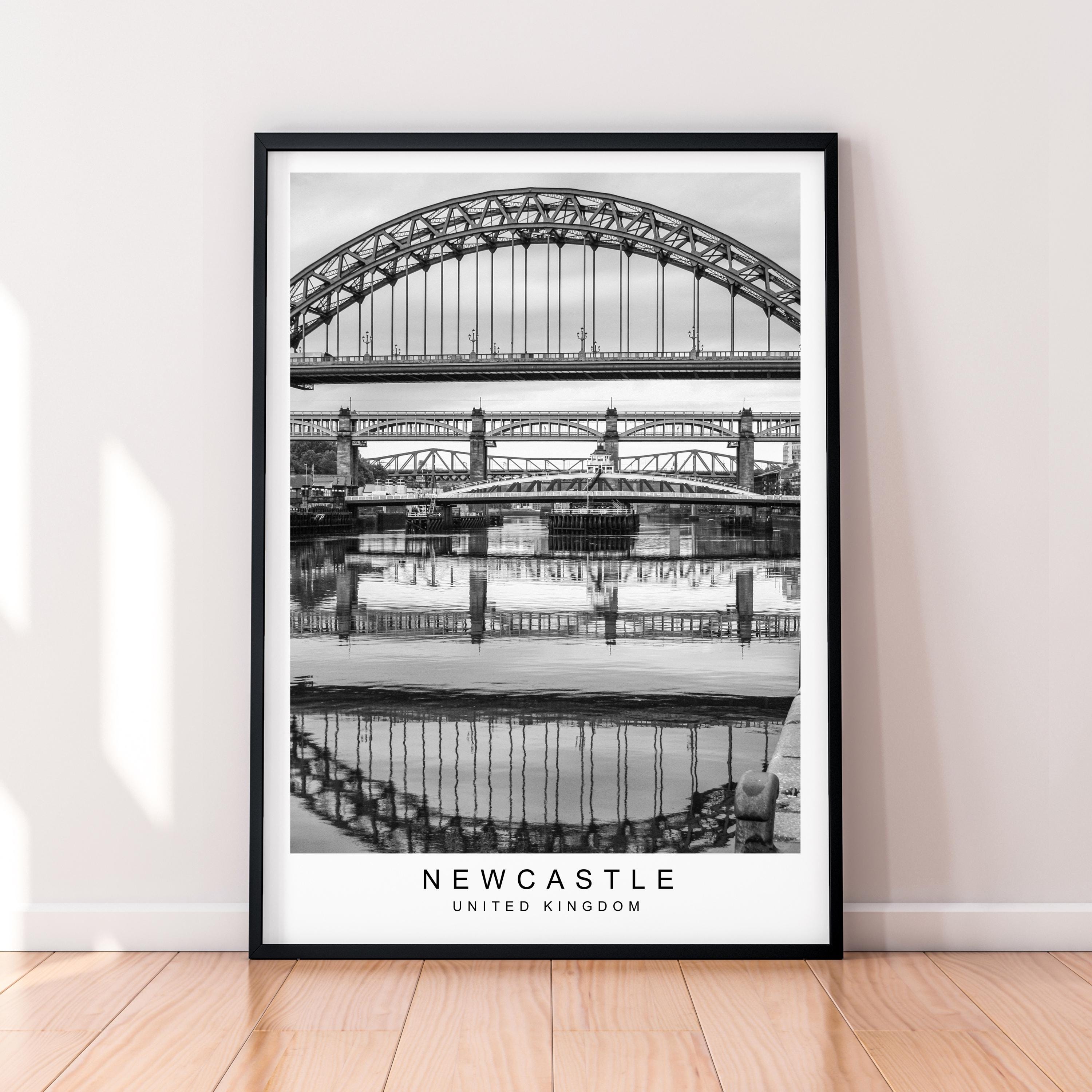 Newcastle Black and White Print Newcastle upon Tyne UK Poster Wall Art Gift Unframed Print