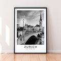 Zurich Switzerland Print Minimalist Home Travel Poster Wall Decor