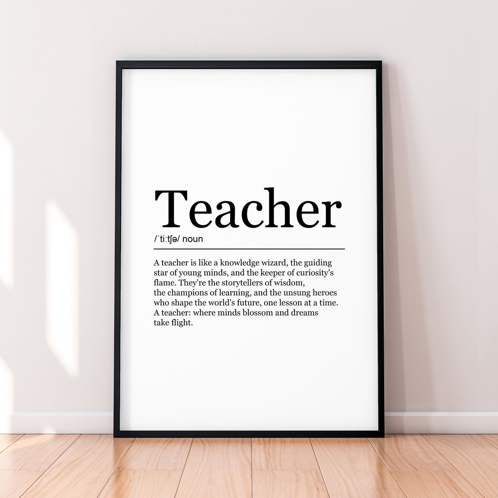 Teacher fun Print Definition Poster Wall Art Teacher Appreciation Meaning Minimalist Gift Print
