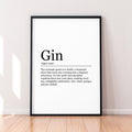 Gin Fun Print Definition Poster Wall Art Gin Meaning Minimalist Gift Print