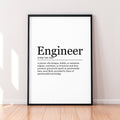 Engineer Print Fun Definition Poster Wall Art Engineer Gift Minimalist Print