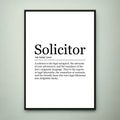 Solicitor Print Definition Poster Wall Art Solicitor Appreciation Meaning Minimalist Gift Print