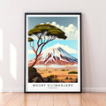 Mount Kilimanjaro Illustration Print Mount Kilimanjaro Tanzania Travel Poster Gift Unframed Print
