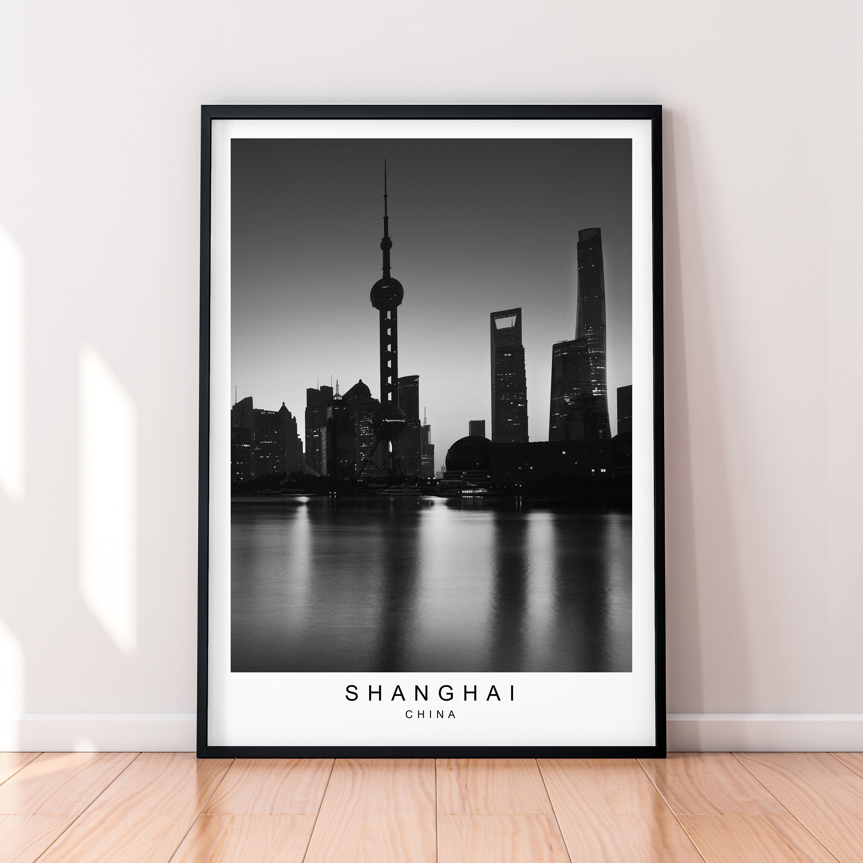Shanghai City Print Poster China City Print Minimalist Home Shanghai Poster Wall Décor