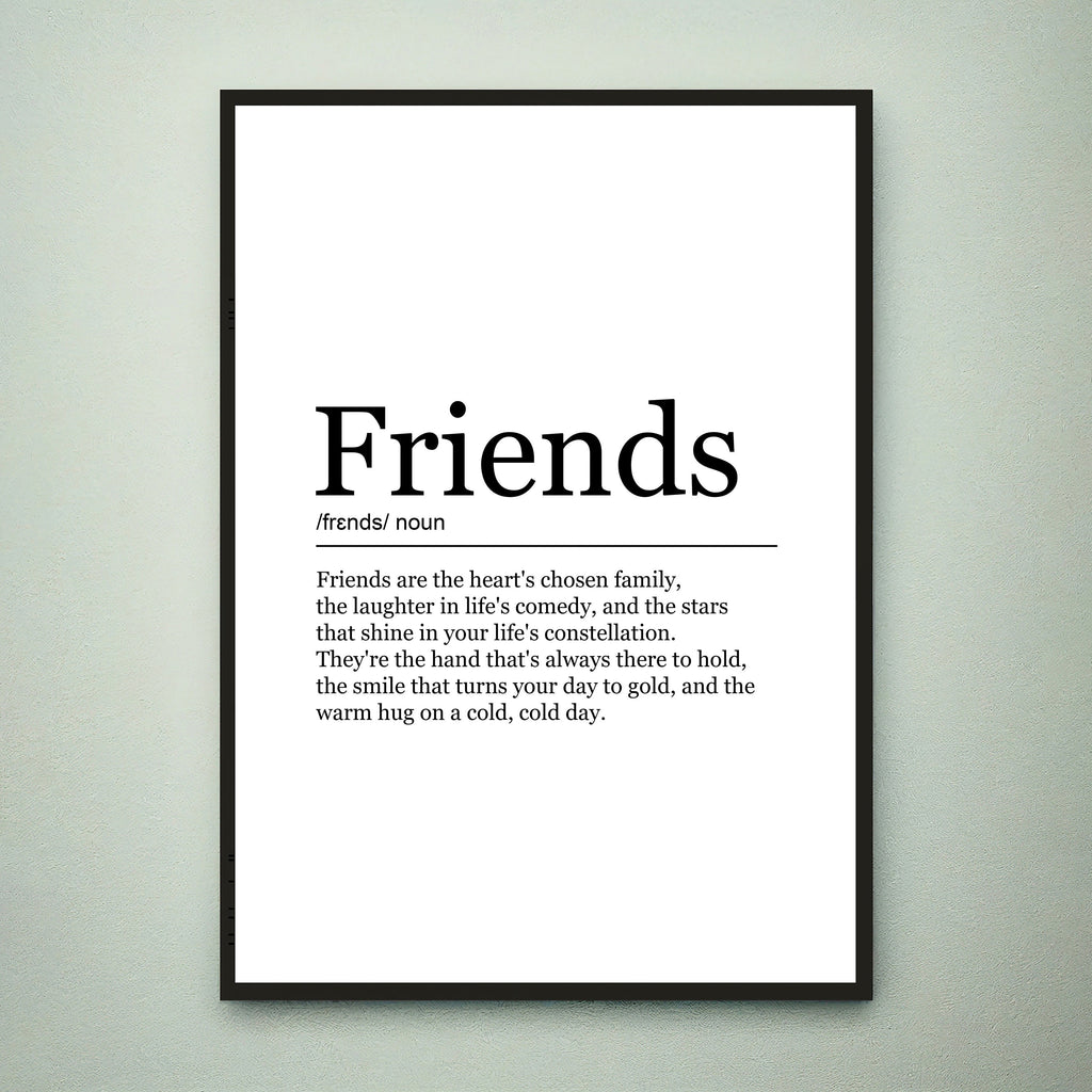 Friends Funny Print Definition Poster Wall Art Friends Meaning Minimalist Gift Print