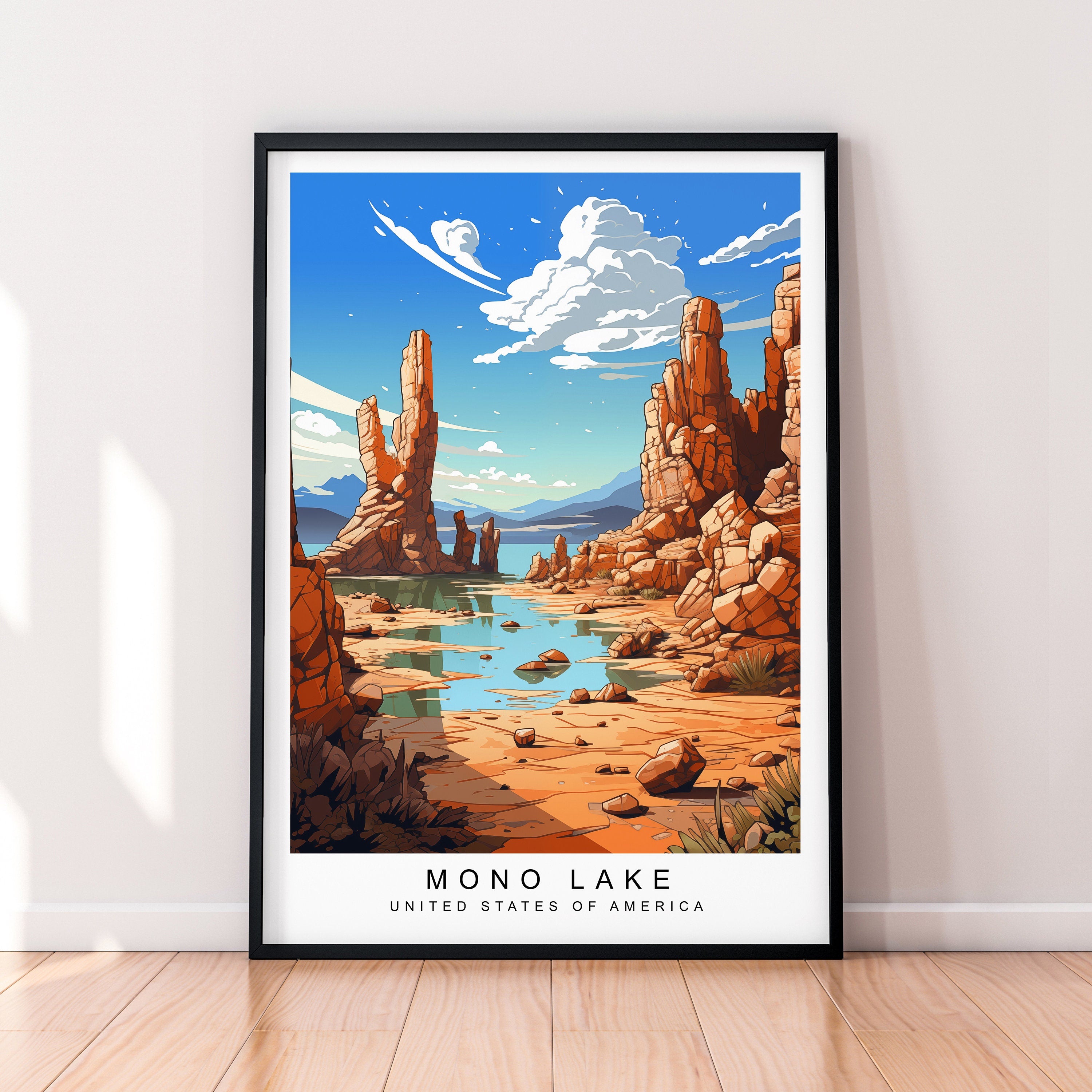 Mono Lake Illustration Print Mono Lake California Poster Gift Unframed Print