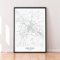 Amiens City Map France Print Poster Minimalist Home Decor Amiens France Town Map Poster Wall Art Decor