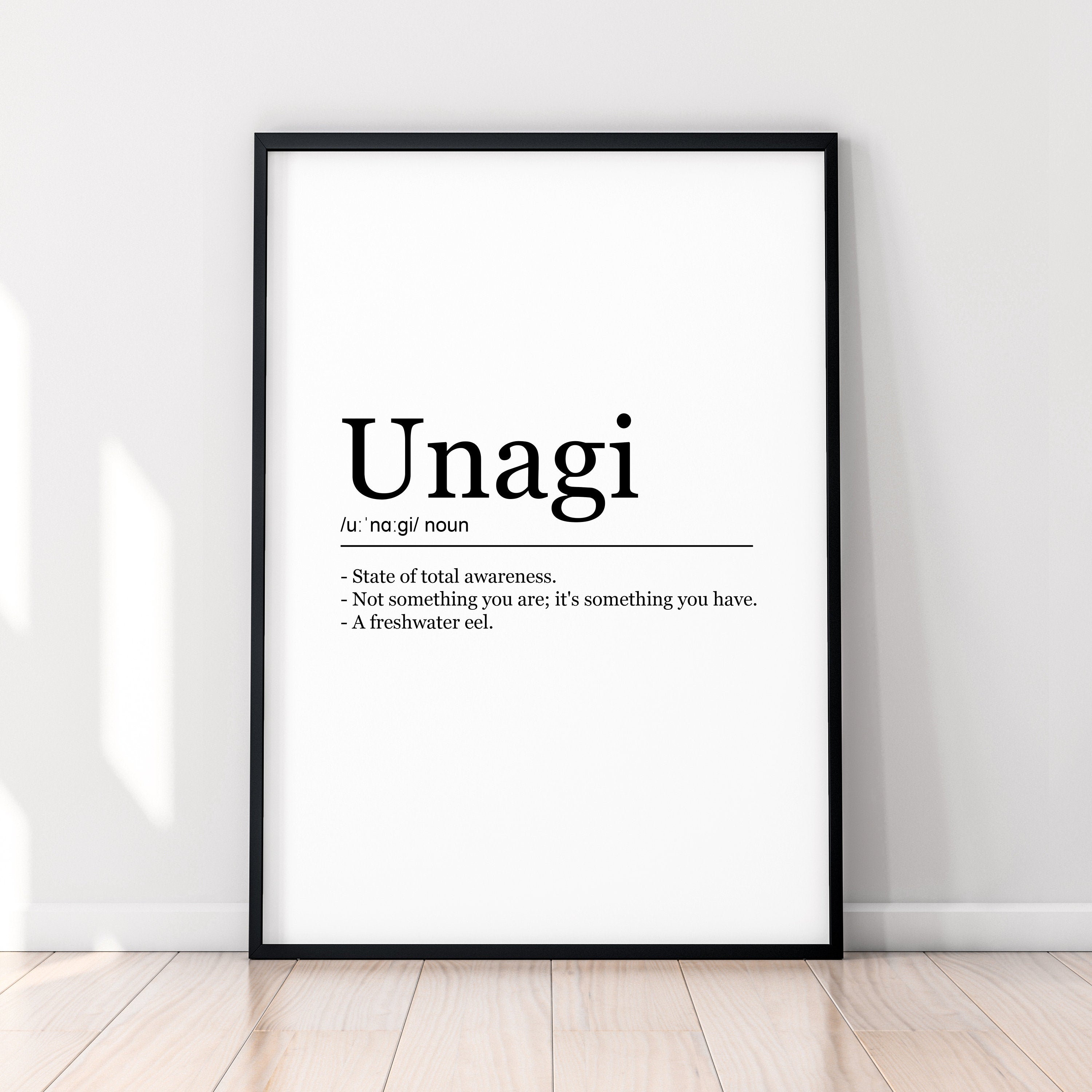 Unagi Print Unagi Definition Poster Wall Art Minimalist Print