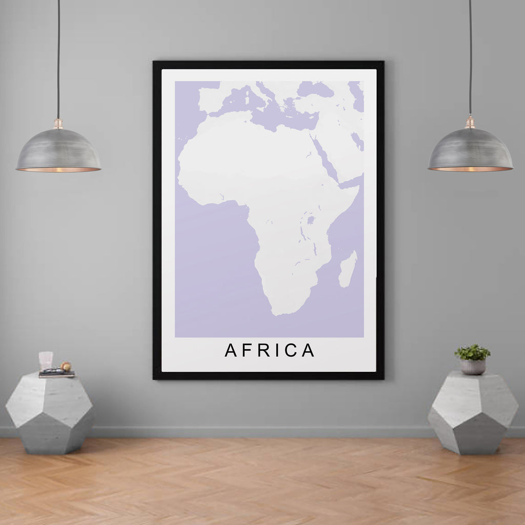 Africa Continent Map Print Minimalist Home Map Poster Wall Decor