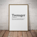 Teenager Print Definition Poster Wall Art Minimalist Print