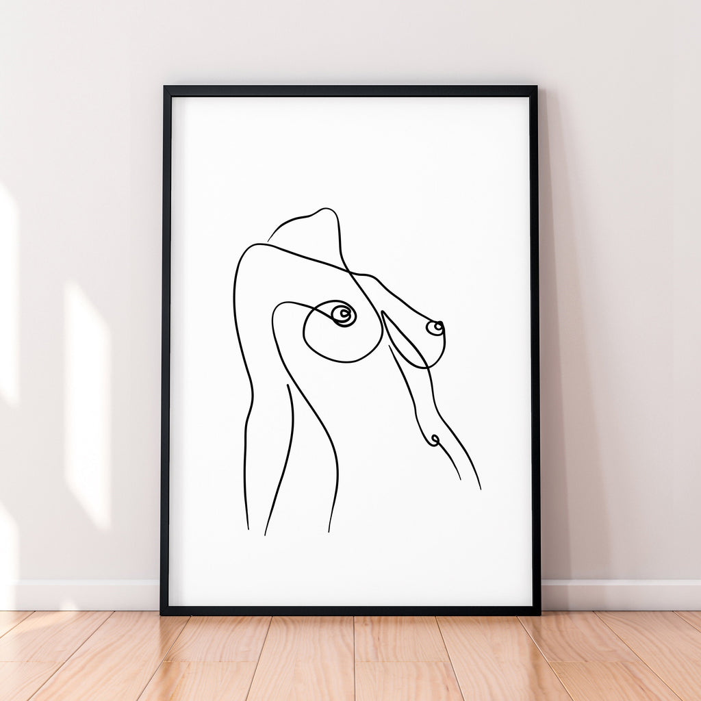 Nude Female Womens Body Lines Art Poster Wall Female Women's Nude Art Minimalist Print