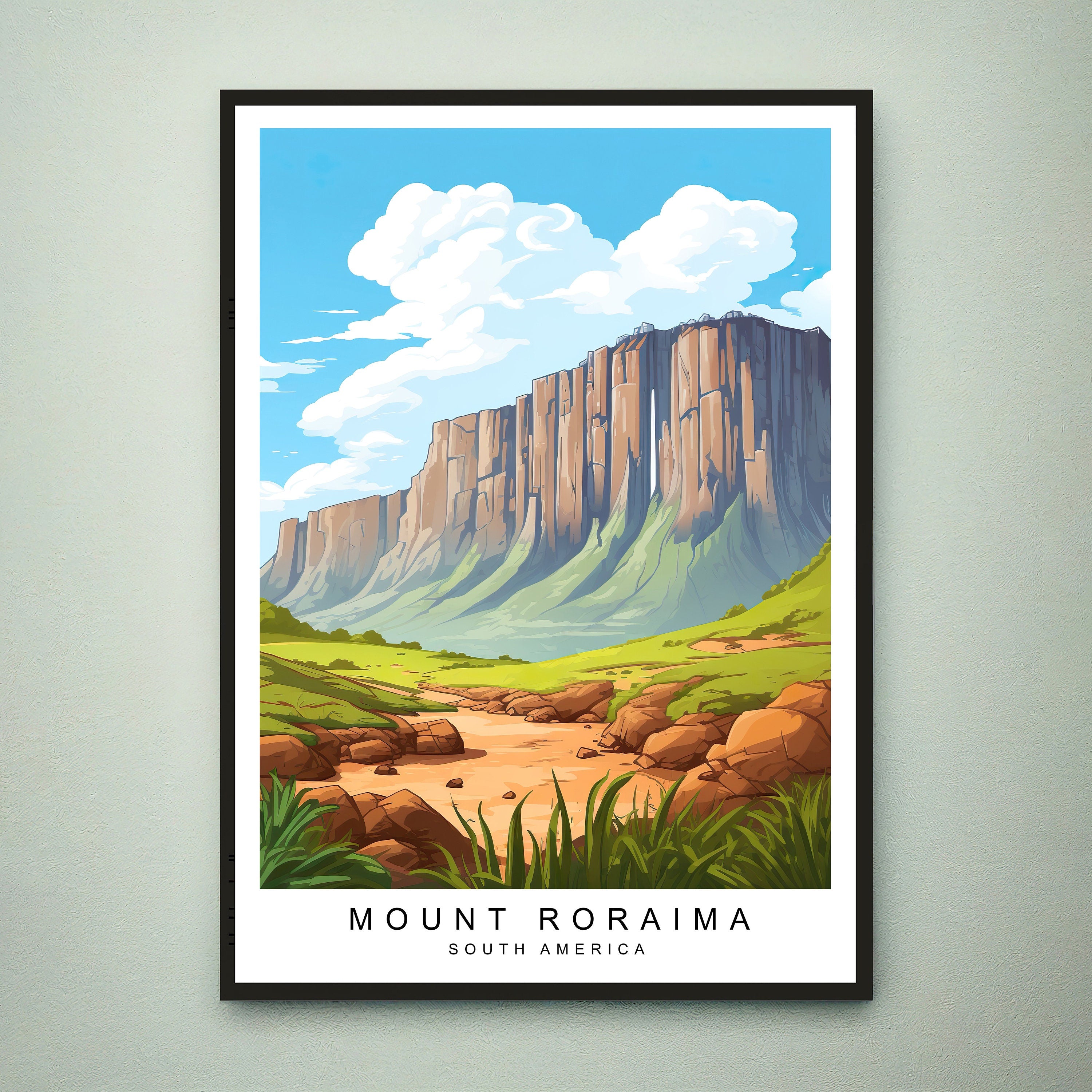 Mount Roraima Illustration Print Roraima Pacaraima Travel Poster Gift Unframed Print