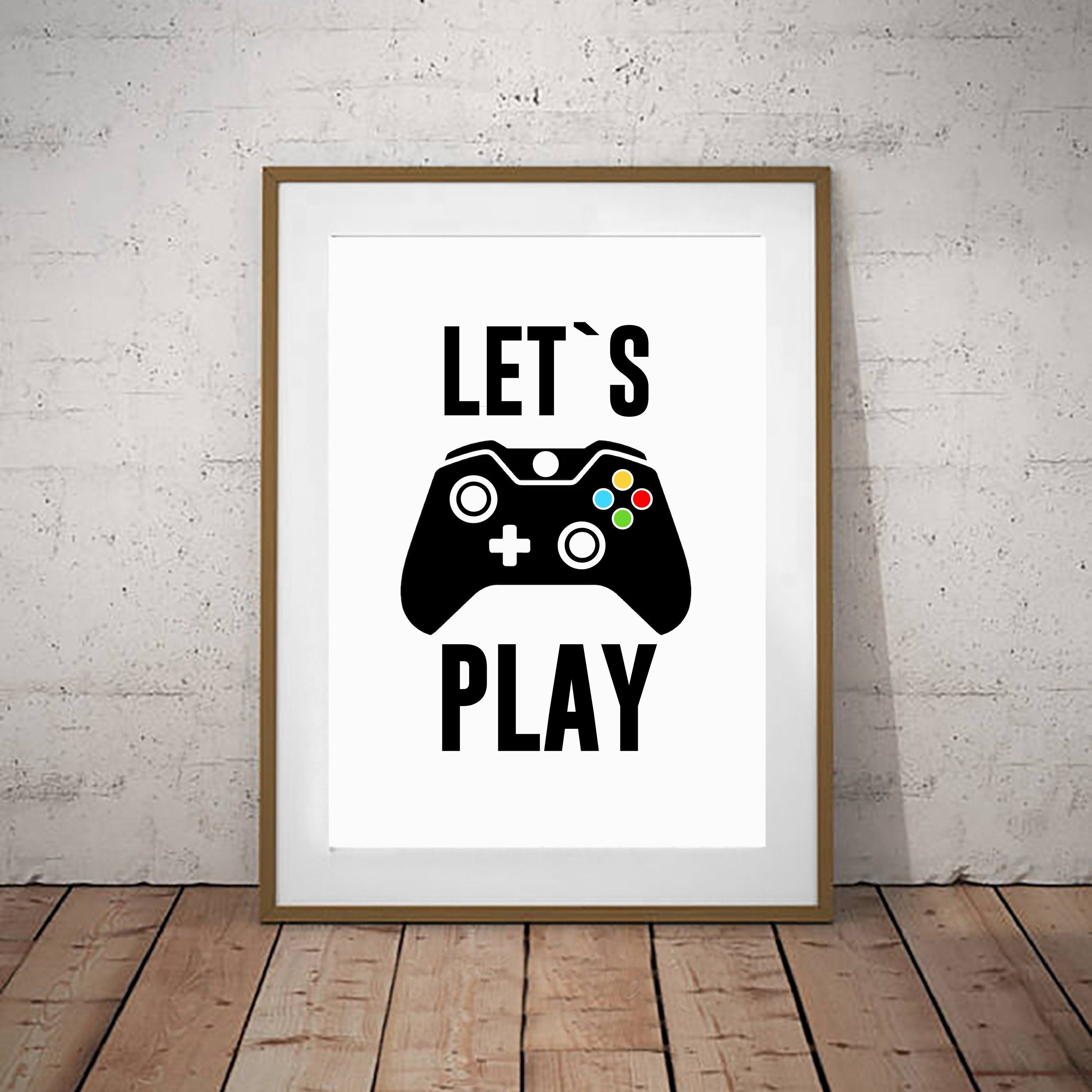 Set Of 4 Gaming Prints Posters Kids Children X Game Room Wall Art Decoration (4SA)