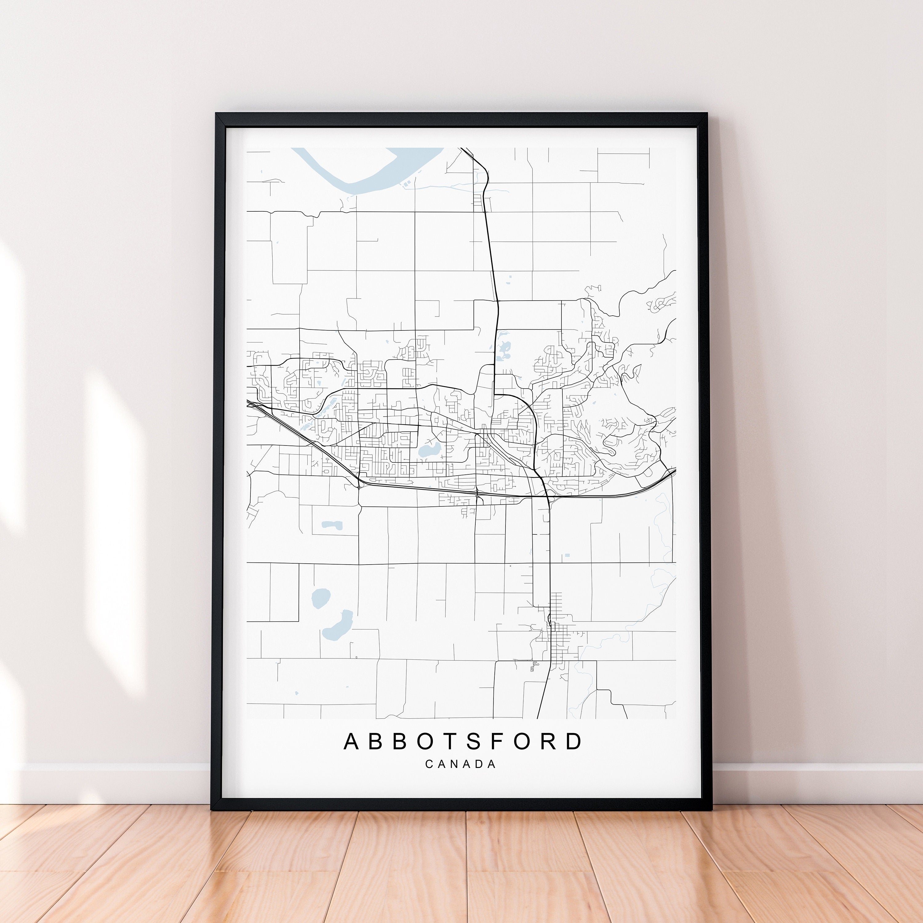 Abbotsford City Canada Map Print Poster Minimalist Home Abbotsford British Columbia Canada Map Poster Wall Art Decor