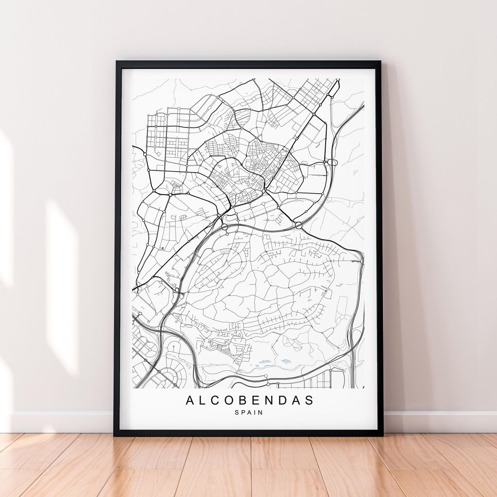 Alcobendas Map Print Illustration Alcobendas Spain Map Poster Wall Art Gift Unframed Print