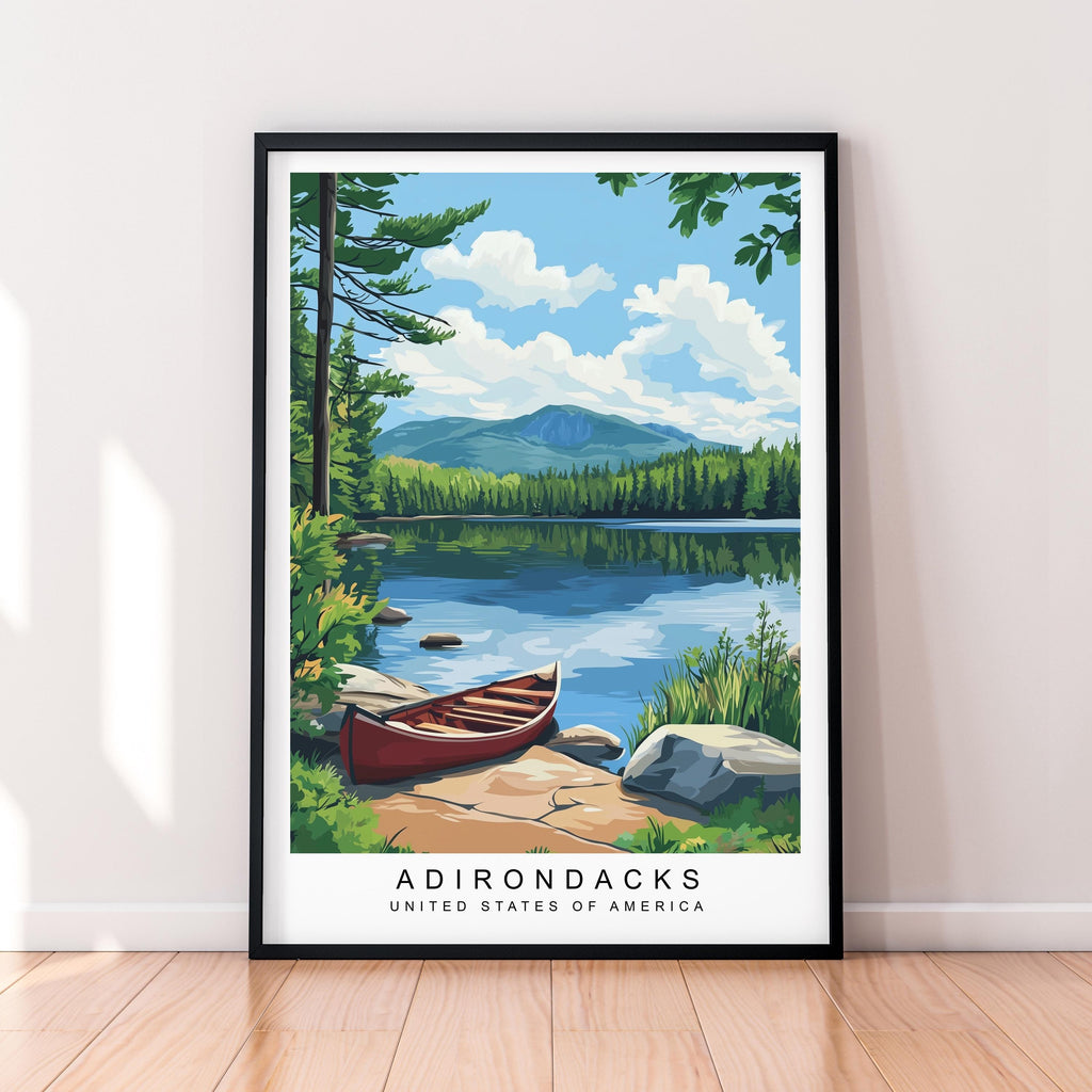 Adirondack Mountains Sunset Art Print Illustration Adirondack  National Park USA Poster Wall Art Gift Unframed Print