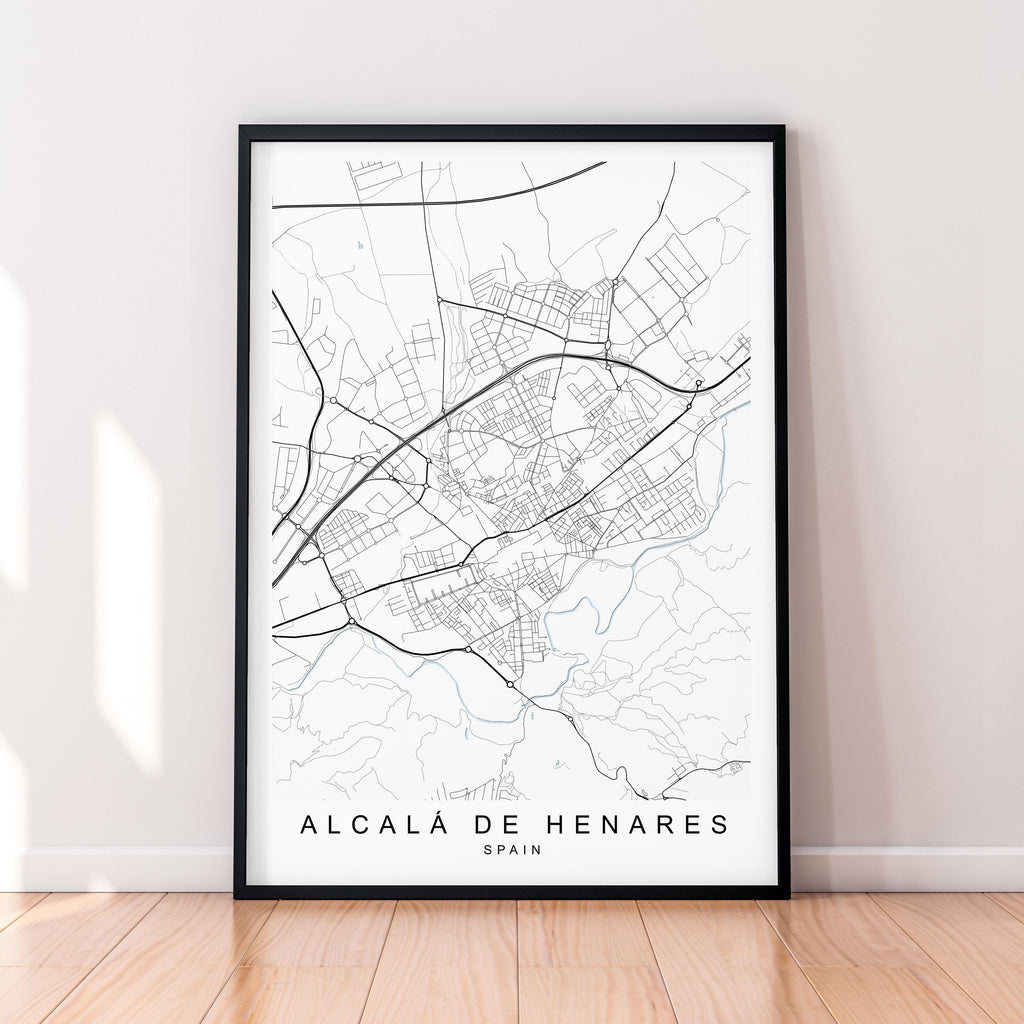 Alcala de Henares Map Print Illustration Alcala de Henares Spain Map Poster Wall Art Gift Unframed Print