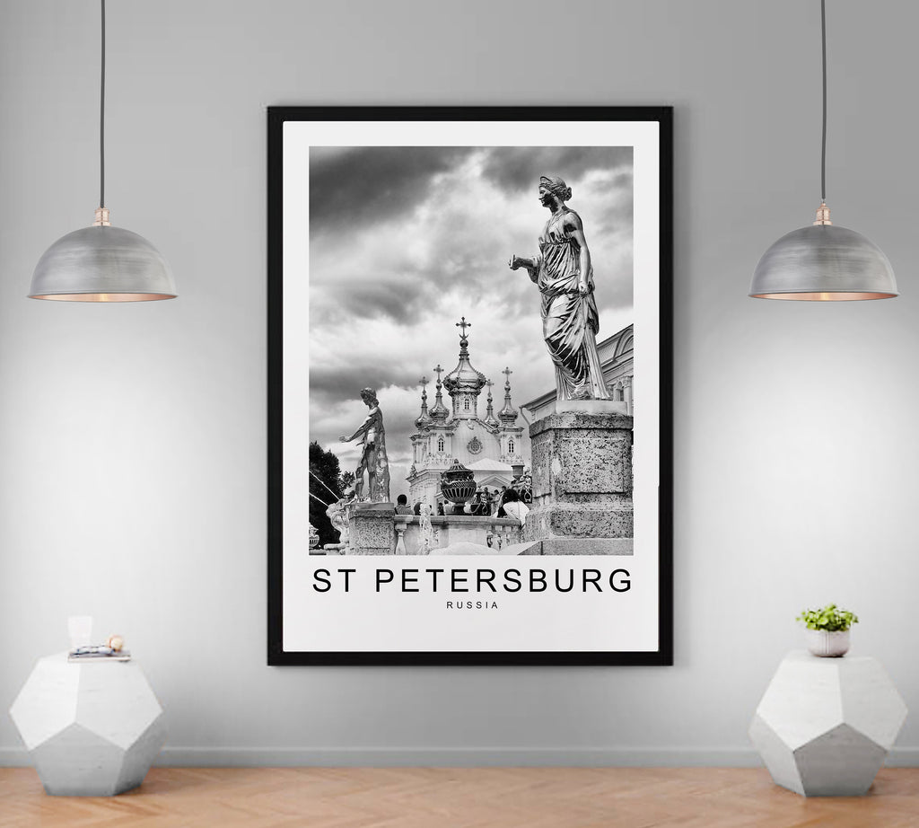 Saint Petersburg City Print Minimalist Home Travel Poster Wall Decor