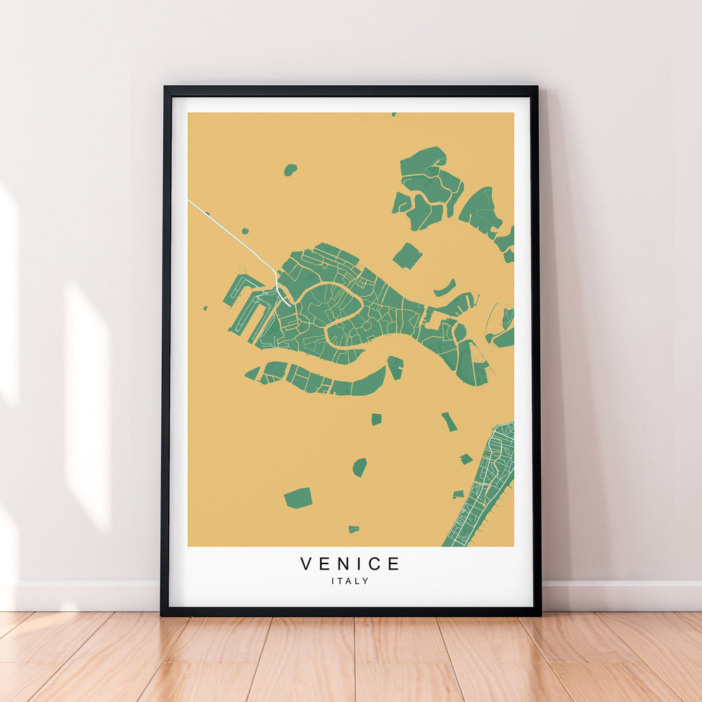 Venice Map Poster Print Travel Minimalist Home Picture Venice Italy Wall Art Poster Wall Decor