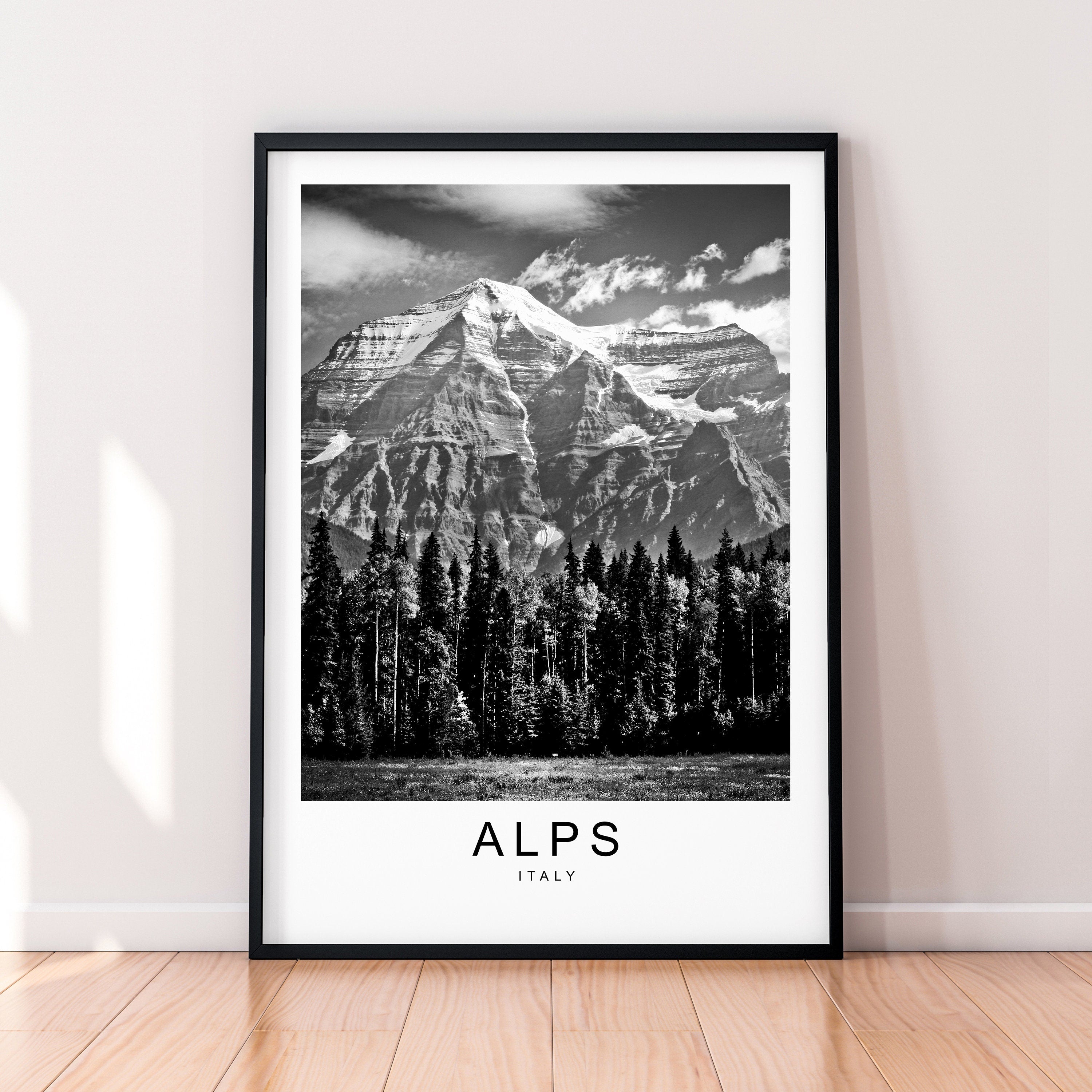 Alps Hills Lake Italy Mountains Print Travel Poster Minimalist Home Travel Mountain Poster Wall Decor