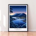 Night Tasmania Australia Scenic View Illustration Unframed Print Poster