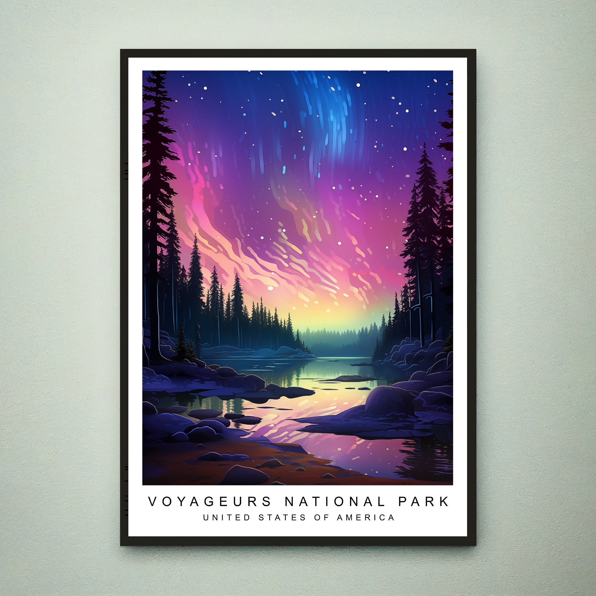 Voyageurs National Park Illustration Print Voyageurs National Park Minnesota Poster Gift Unframed Print