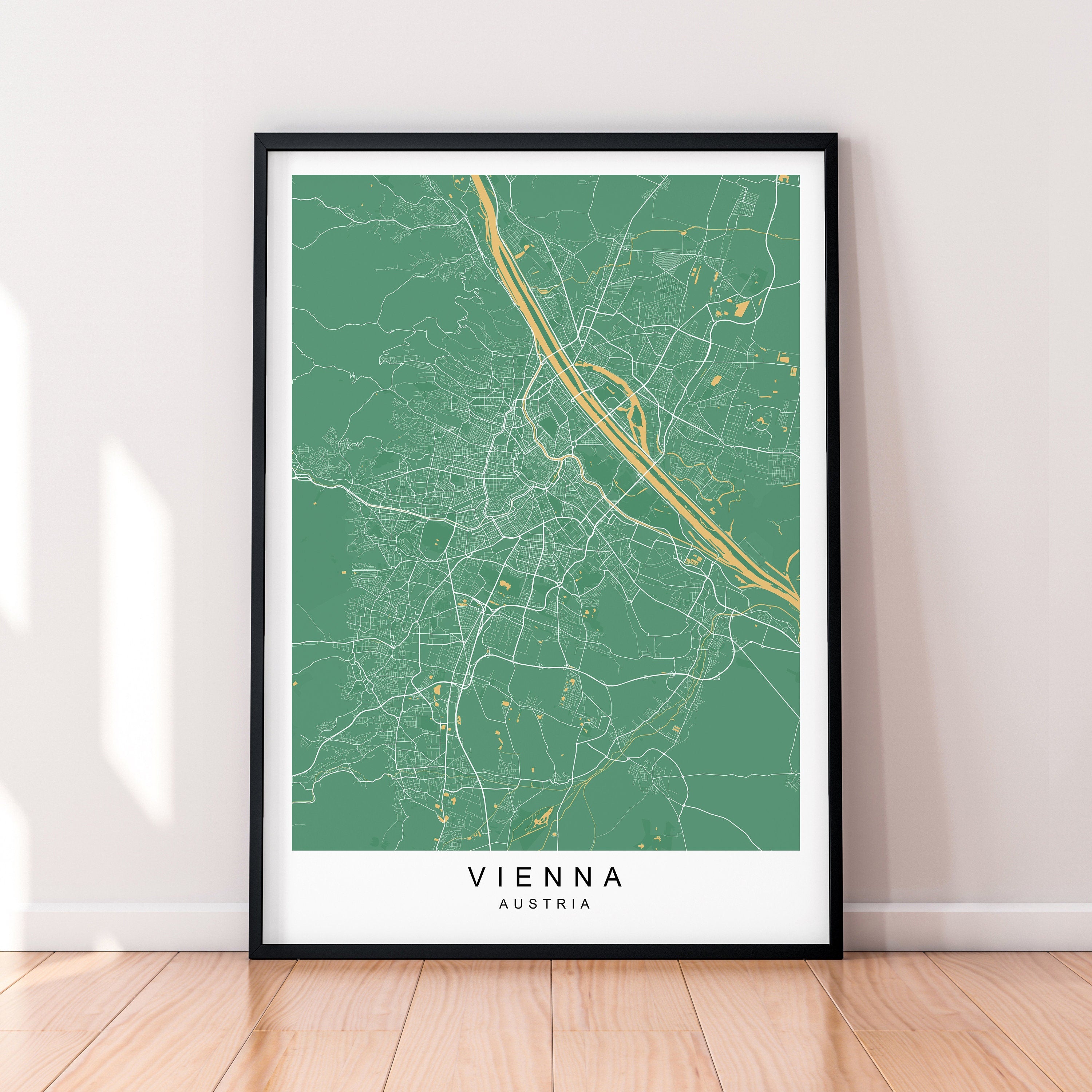 Vienna Map Print Minimalist Home Vienna City Town Austria Map Poster Wall Décor