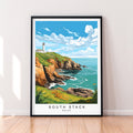 South Stack Lighthouse Illustration Print South Stack Lighthouse Wales Travel Poster Gift Unframed Print