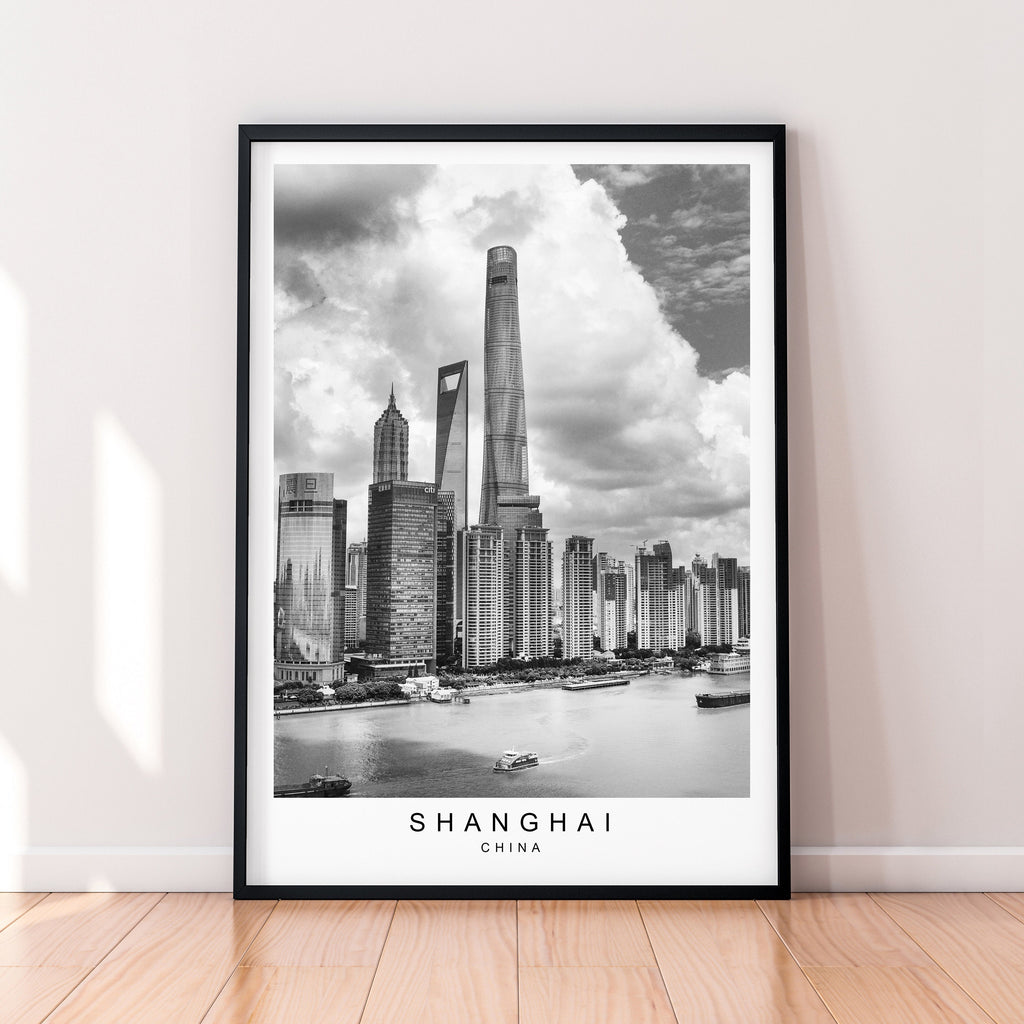 Shanghai City Print Poster China City Print Minimalist Home Shanghai Poster Wall Décor