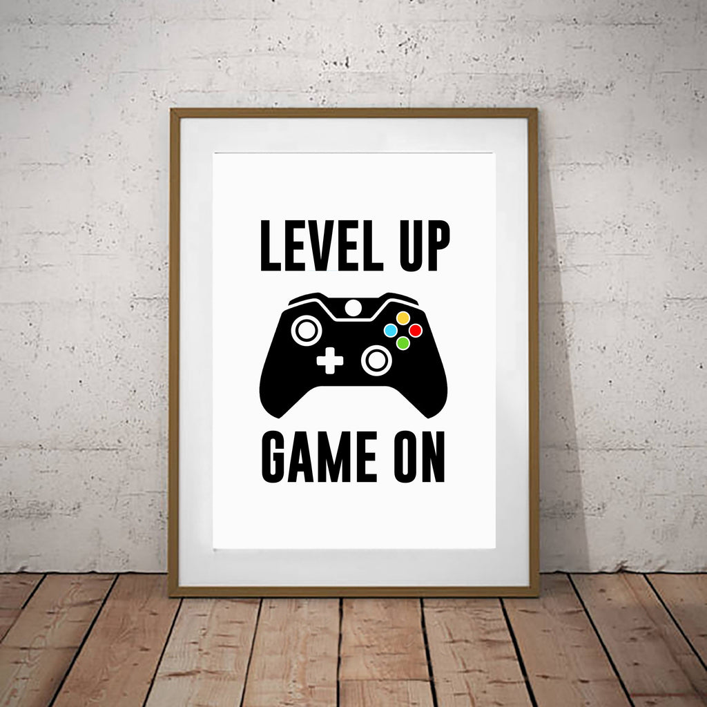 Set Of 4 Gaming Prints Posters Kids Children X Game Room Wall Art Decoration (4SA)