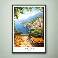 Amalfi Wall art Illustration Print Amalfi Coast Italy Travel Poster Gift Unframed Print