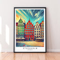 Stockholm Town Square Print Wall Decor Stockholm Poster Wall Art Gift Unframed Print