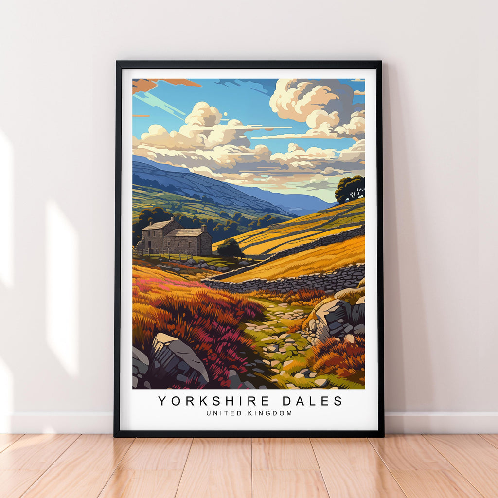 Yorkshire Dales National Park Illustration Print Yorkshire Dales Poster Gift Unframed Print