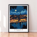 Stockholm Night Print Wall Decor Stockholm Poster Wall Art Gift Unframed Print