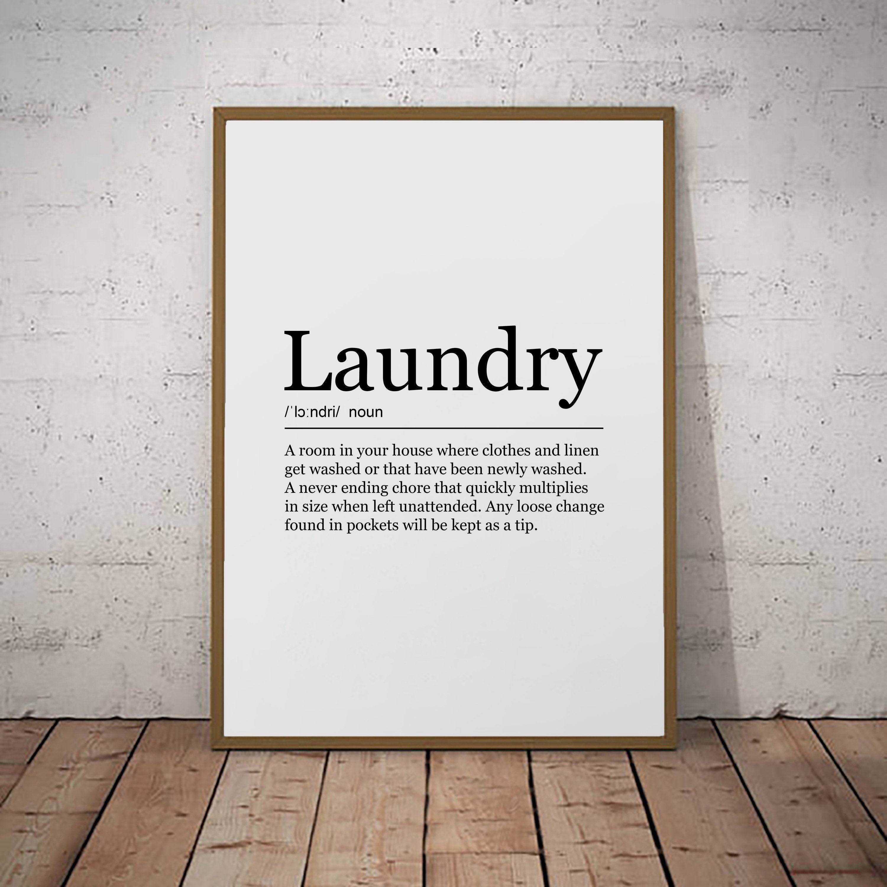 Laundry Print Fun Definition Poster Wall Art Minimalist Print
