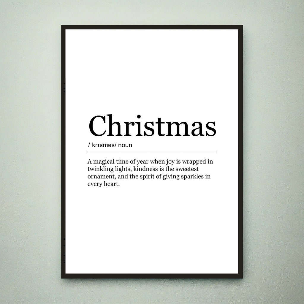 Christmas Festive Funny Print Definition Poster Wall Art Christmas Meaning Minimalist Gift Print