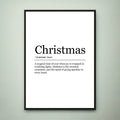 Christmas Festive Funny Print Definition Poster Wall Art Christmas Meaning Minimalist Gift Print