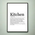 Kitchen Funny Print Definition Poster Wall Art Kitchen Meaning Minimalist Gift Print