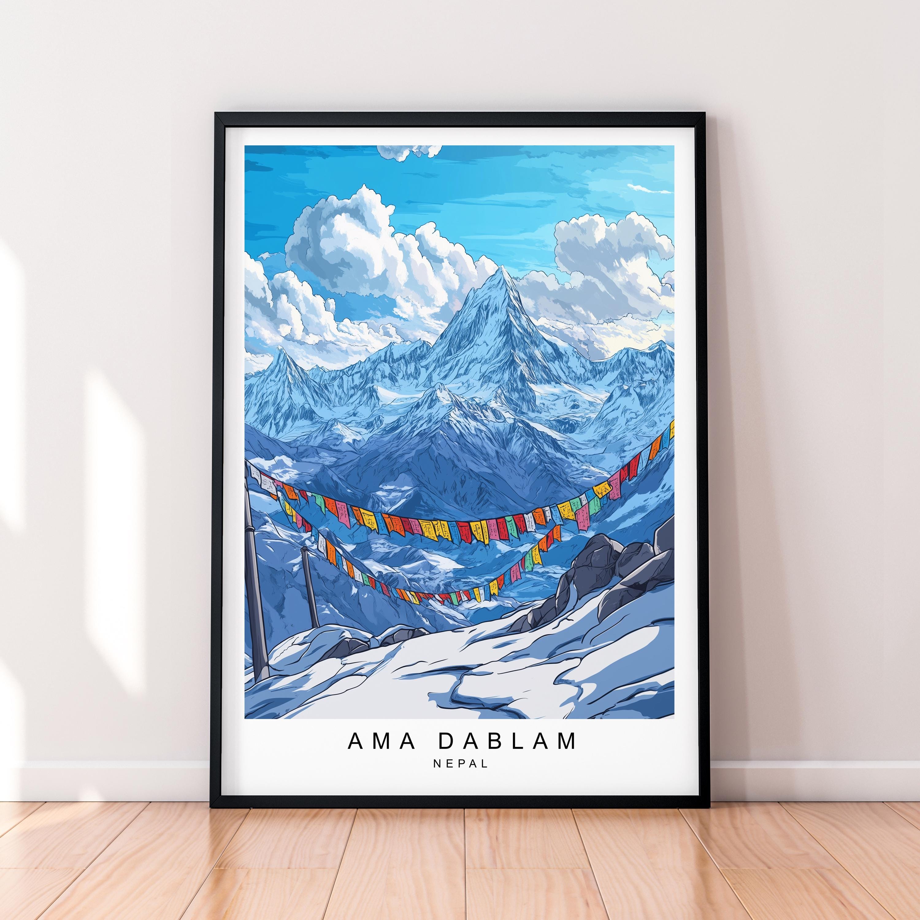 Ama Dablam Art Print Wall Decor Ama Dablam Napal Poster Wall Art Gift Unframed Print