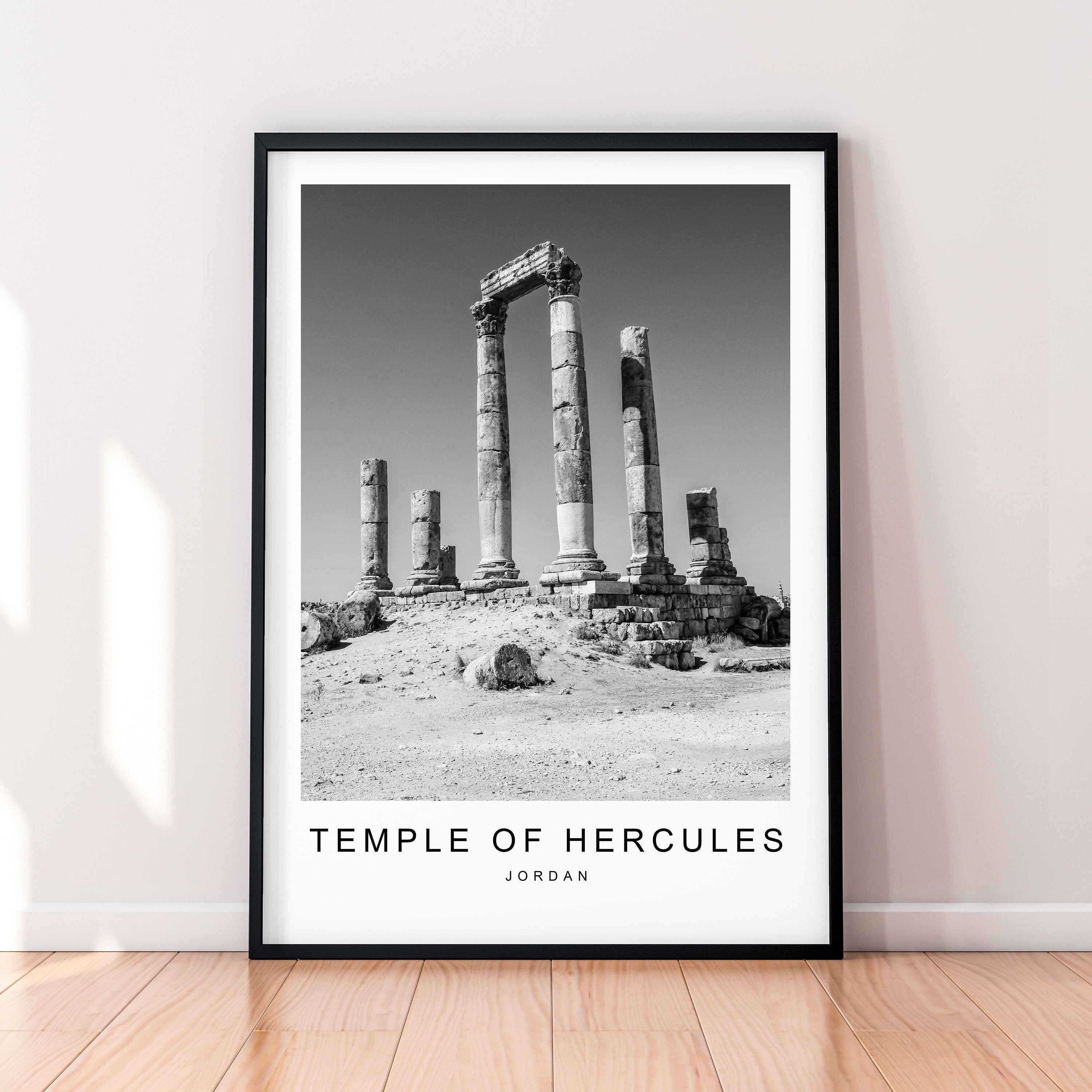 Temple Of Hercules Amman Jordan Travel Poster Minimalist Home Travel Poster Wall Decor