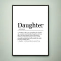 Daughter Fun Print Definition Poster Wall Art Daughter Minimalist Gift Print