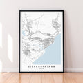 Visakhapatnam City India Map Print Poster Minimalist Home Visakhapatnam India Town City Map Poster Wall Art Decor