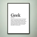 Geek Fun Print Definition Poster Wall Art Geek Meaning Minimalist Gift Print