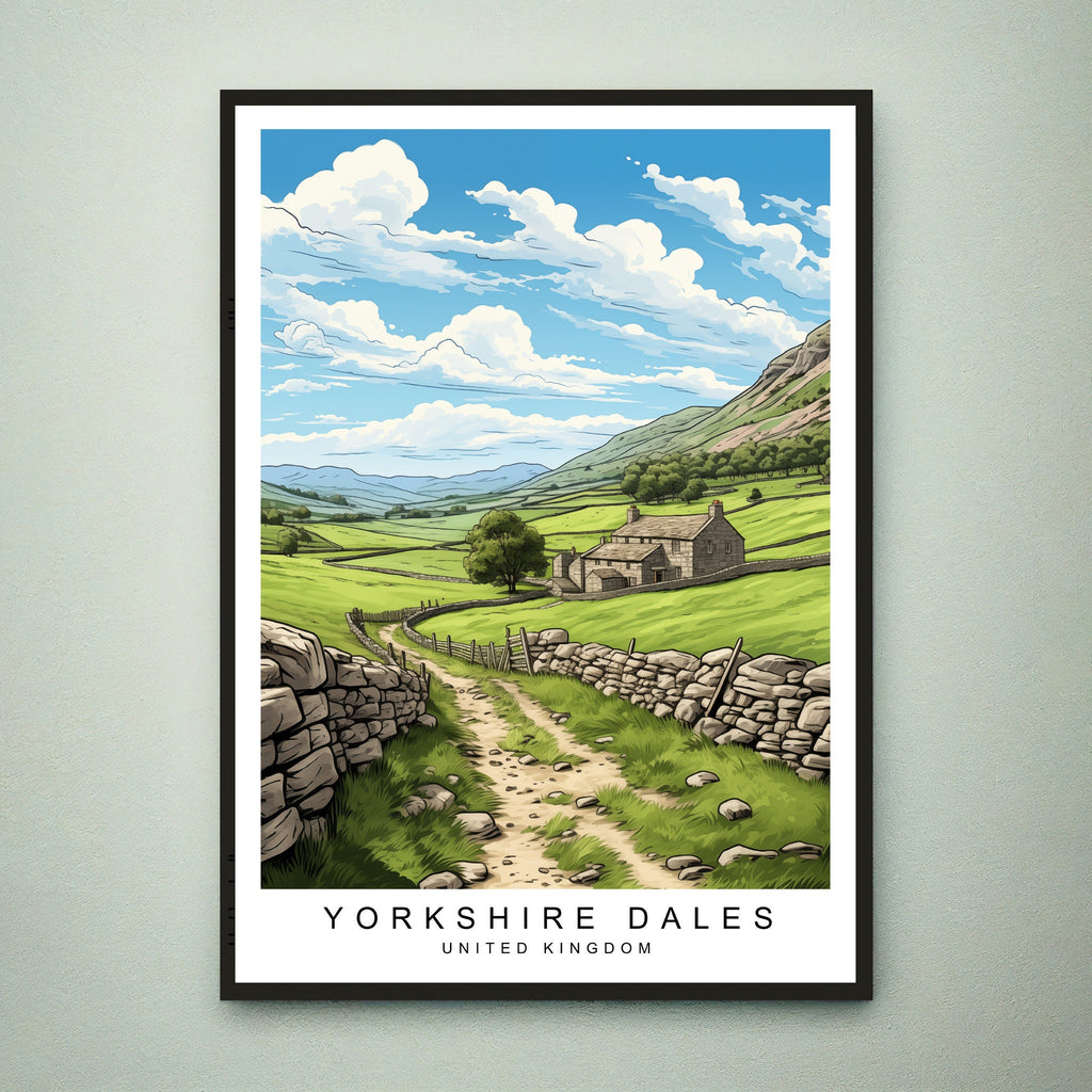 Yorkshire Dales National Park Illustration Print Yorkshire Dales Poster Gift Unframed Print