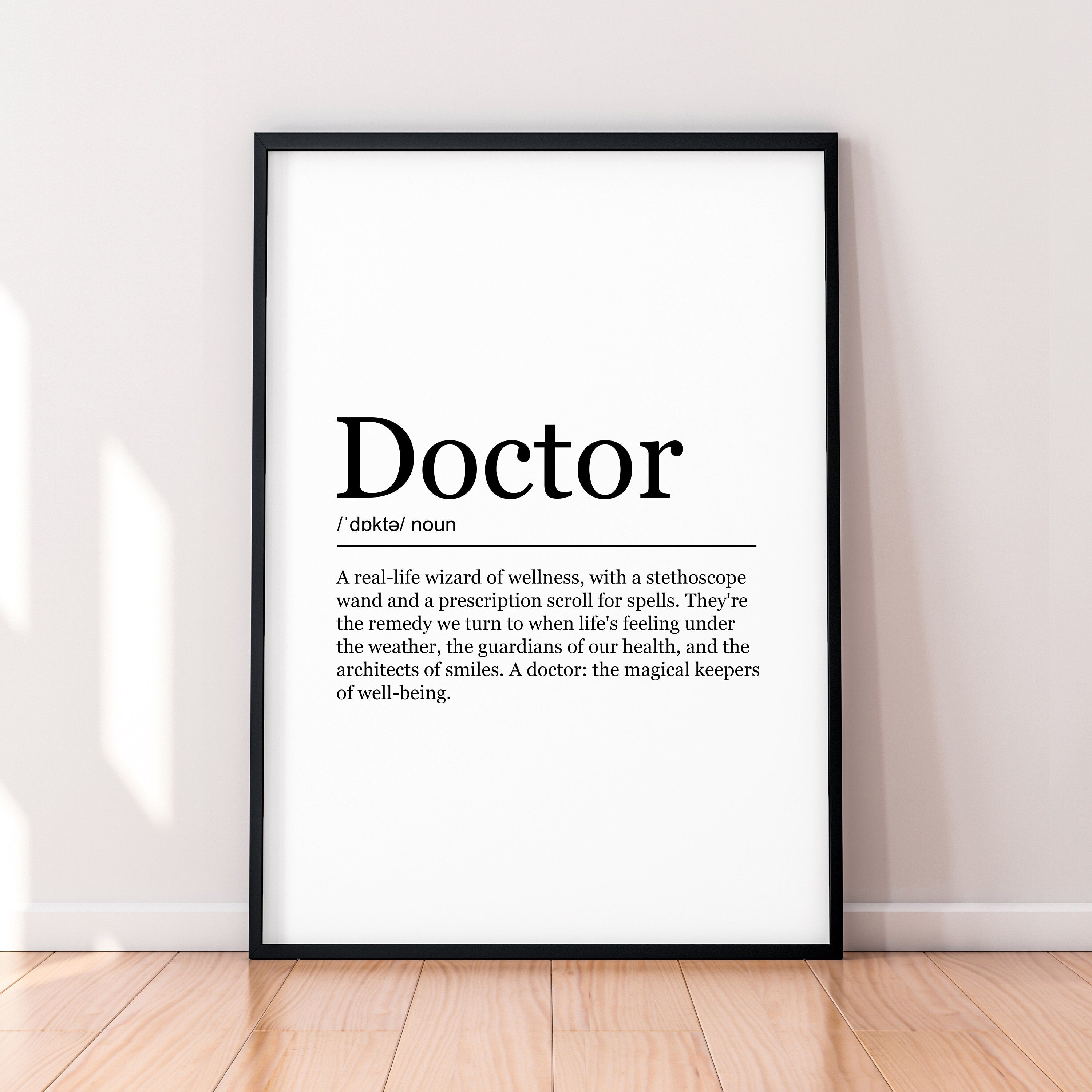 Doctor Fun Print Definition Poster Wall Art Doctor Minimalist Gift Print